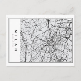 Milan Map Illustration Postkarte