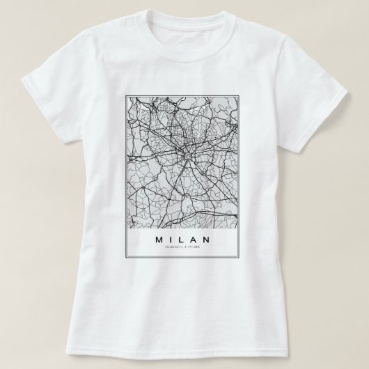 Milan Map Illustration T-Shirt (Design vorne)