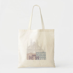 MILAN SKYLINE POSTER PASTEL TRAGETASCHE