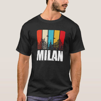 Milan Skyline Retro Italien Von Norditalien Mailan T-Shirt