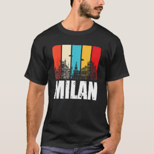 Milan Skyline Retro Italien Von Norditalien Mailan T-Shirt