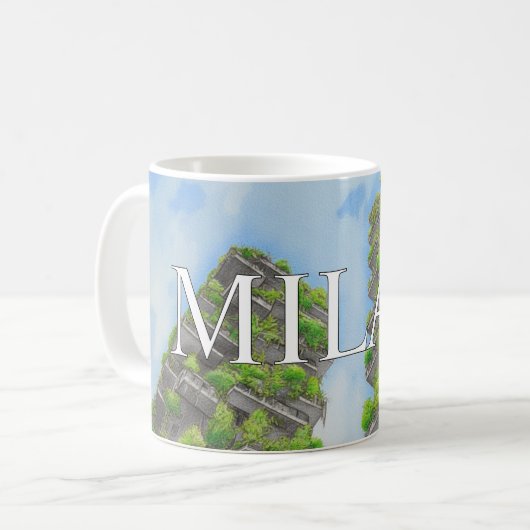 Milaner Wald-Mug Modern Skyline Kaffeetasse  (Vorderseite Links)