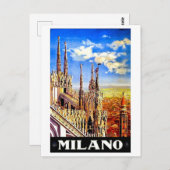 Milano Cathedral, Italien, Landschaft, Vintage Postkarte (Vorne/Hinten)