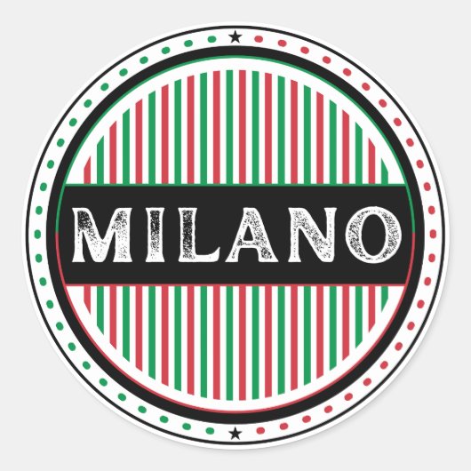 Milano City Pride Emblem – Italian Identity Runder Aufkleber (Vorderseite)