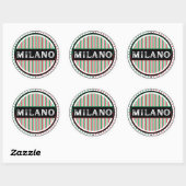 Milano City Pride Emblem – Italian Identity Runder Aufkleber (Blatt)
