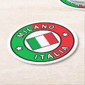 Milano Italia Runder Pappuntersetzer (Angewinkelt)