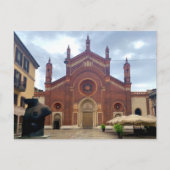 Milano, Italien - alte Kirche, rote Ziegelsteine Postkarte (Vorderseite)