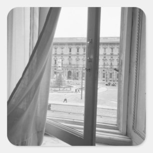 Milano Italien, Aussicht vom Opernfenster La Scala Quadratischer Aufkleber