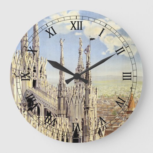 Milano Italien Gotische Kathedrale Duomo Vintage Große Wanduhr (Vorderseite)