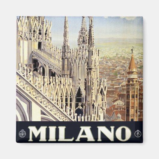 Milano Italien Gotische Kathedrale Duomo Vintage Magnet (Vorne)
