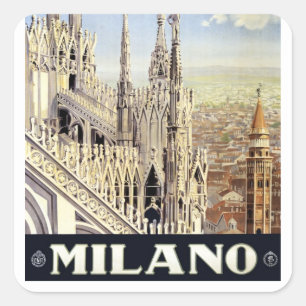 Milano Italien Gotische Kathedrale Duomo Vintage Quadratischer Aufkleber