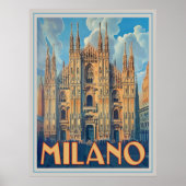 Milano, Italien Retro Poster (Vorne)