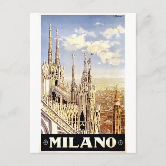 Milano Italien Vintage Reise Postkarte (Vorderseite)