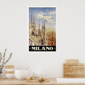 Milano Italy Church Vintage Travel Poster (Küche)
