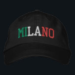MILANO "Mailand" Italien Flaggenfarben Rot grün Bestickte Baseballkappe<br><div class="desc">MILANO "Mailand" Italienischer Stadtname bestickt mit Italien Flag Farben Grün Weiß und Rot auf schwarzen Baumwollhut. Schenken Sie jedem,  der das schöne Land Italiens liebt,  ein wunderbares Geschenk!</div>