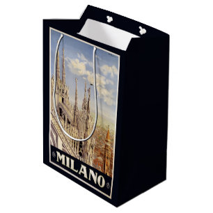 Milano Mailand Italien Vintage Reisegeschenktasche Mittlere Geschenktüte