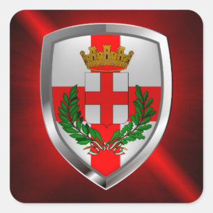 Milano Mettalic Emblem Quadratischer Aufkleber