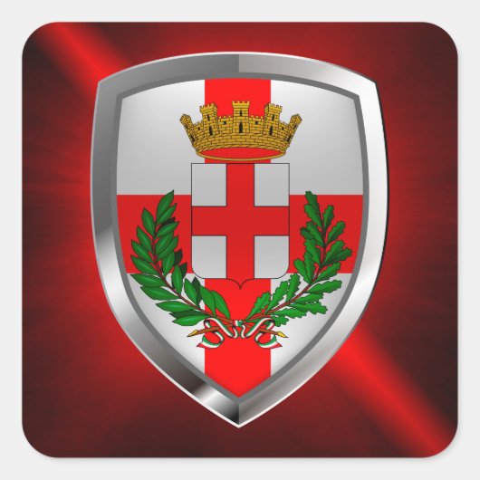 Milano Mettalic Emblem Quadratischer Aufkleber (Vorderseite)