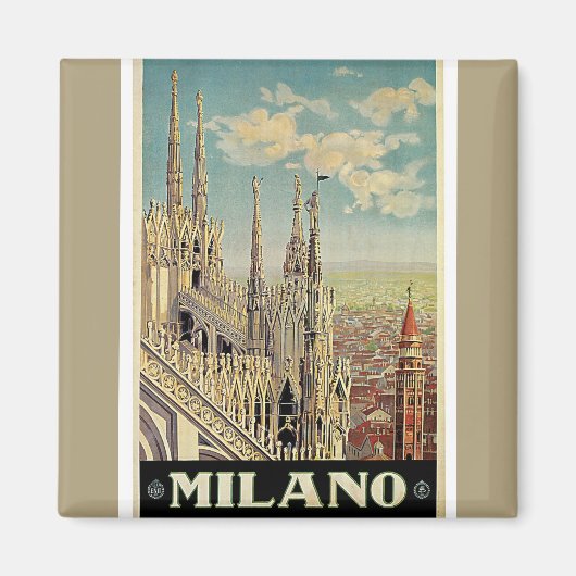 Milano Milan Italy Vintage Travel Magnet (Vorne)