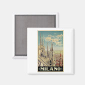 Milano Milano Italien Vintage Travel Magnet (Vorderseite/Rückseite)