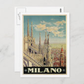 Milano Milano Italien Vintage Travel Postkarte (Vorne/Hinten)