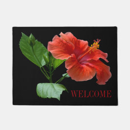 Milano Red Hibiskus Door Welcome Mat Fußmatte