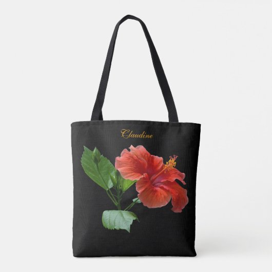 Milano Red Hibiskus Square Custom Shoulder Tasche (Rückseite)