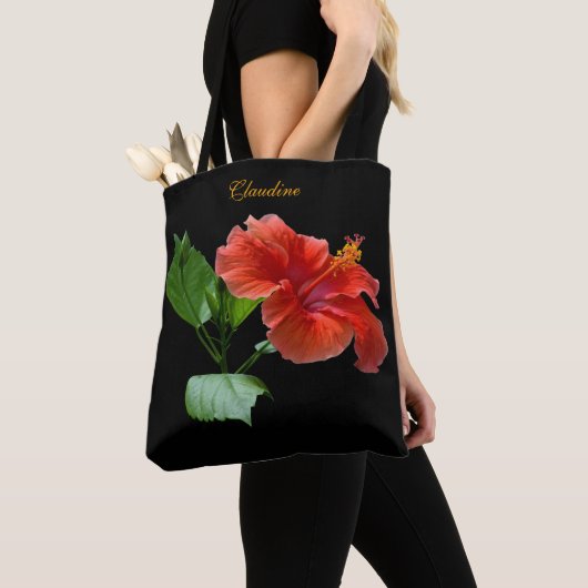 Milano Red Hibiskus Square Custom Shoulder Tasche (Von Nahem)