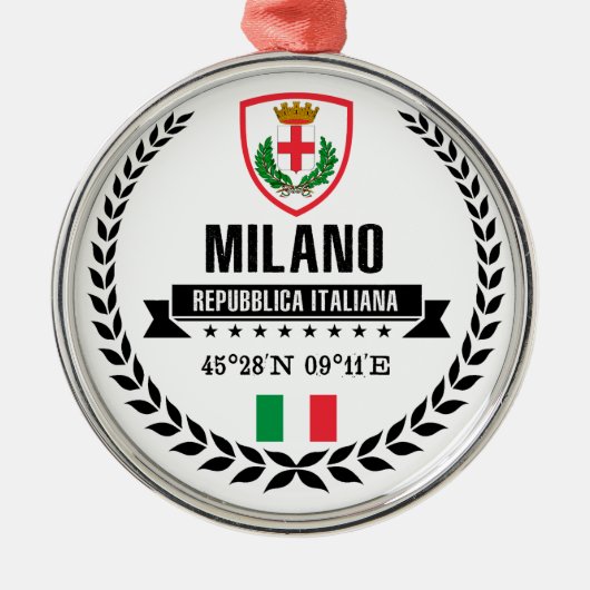 Milano Silbernes Ornament (Vorne)
