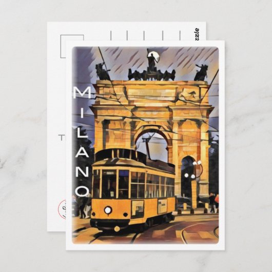 Milano - Straßenbahn e Arco della Pace - Postkarte (Vorne/Hinten)