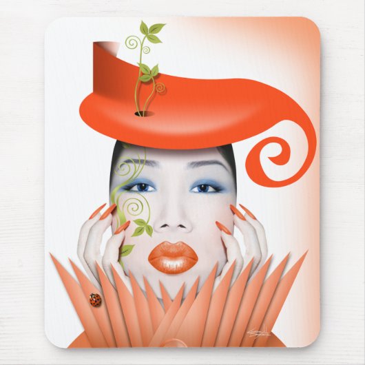 Milas surrealer Mandarine-Traum Mousepad (Vorne)