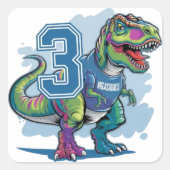 Milasaurus der T-Rex-Aufkleber Quadratischer Aufkleber (Vorderseite)