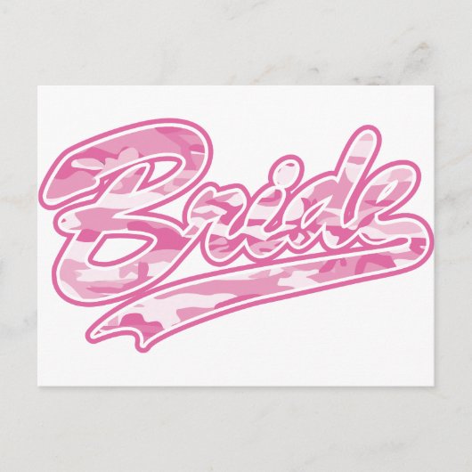 Milatary Pink Bride Camouflage Postkarte (Vorderseite)