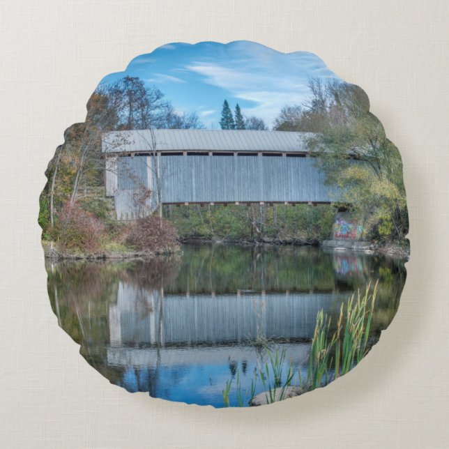Milby-Brücke Rundes Kissen (Vorderseite)