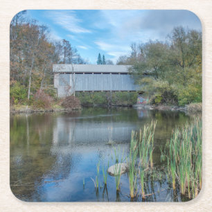 Milby Covered Bridge 2 Rechteckiger Pappuntersetzer