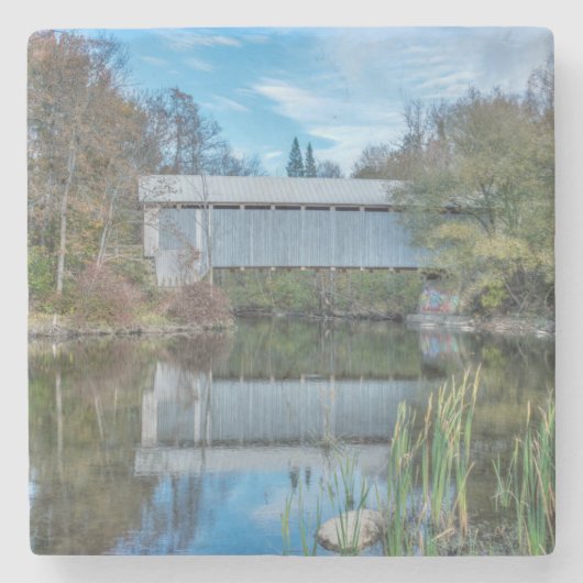 Milby Covered Bridge Steinuntersetzer (Vorderseite)