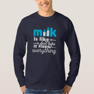 Milch als Klebeband reparieren alles witzige Essen T-Shirt