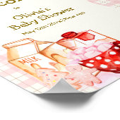 Milch & Cookie Gingham Winter Baby Dusche Willkomm Poster (Ecke)