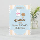 Milch & Cookie Vintage Geburtstagsparty Einladunge Einladung (Stehend Vorderseite)