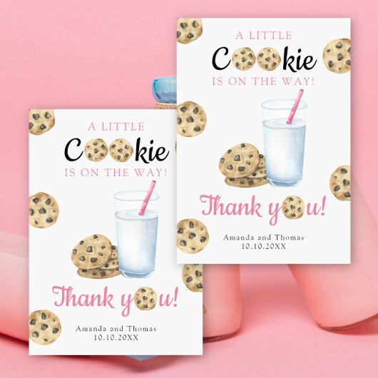 Milch & Cookies Baby-Dusche - Dankeschön Karte