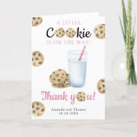 Milch & Cookies Baby-Dusche - Dankeschön Karte