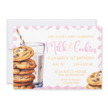 Milch & Cookies Geburtstag Pink Kariertes Mädchen