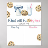 Milch & Cookies Gender offenbaren Boy oder Girl Ch Poster (Vorne)