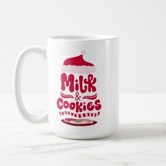 Milch & Cookies Weihnachtsfeier Tasse. Kaffeetasse (Links)