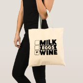 Milch, Eier, Weinbeutel Tragetasche (Vorderseite (Produkt))