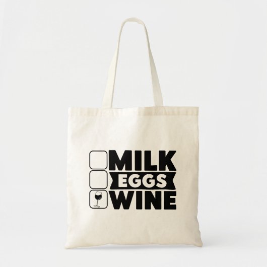 Milch, Eier, Weinbeutel Tragetasche (Vorne)