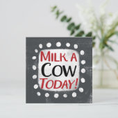 Milch eine Kuh heute Grußkarte Karte (Stehend Vorderseite)