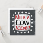 Milch eine Kuh heute Grußkarte Karte (Vorderseite/Rückseite Beispiel)