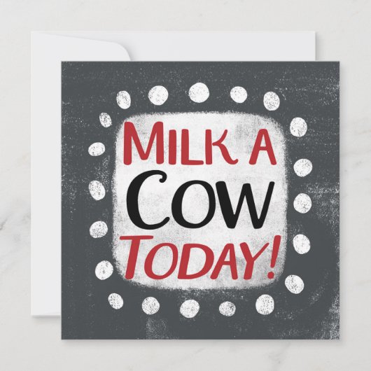 Milch eine Kuh heute Grußkarte Karte (Vorderseite)