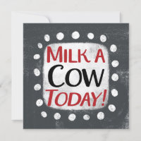 Milch eine Kuh heute Grußkarte